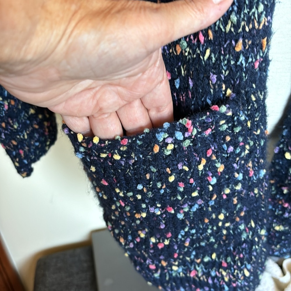 Versatile Navy Confetti Sweater Euc - image 2